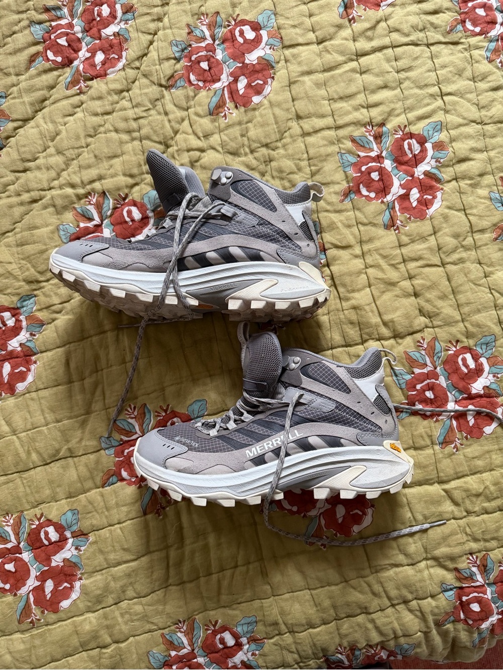 WORN ON SURVIVOR S48 Merrell Moab Speed 2 Gray and White Hiking Shoes